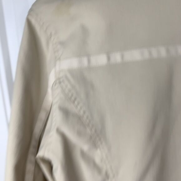 Prana Size L Jacket Soft Shell Full Zip Lined Button Front Beige Women’s Pockets - Picture 9 of 10